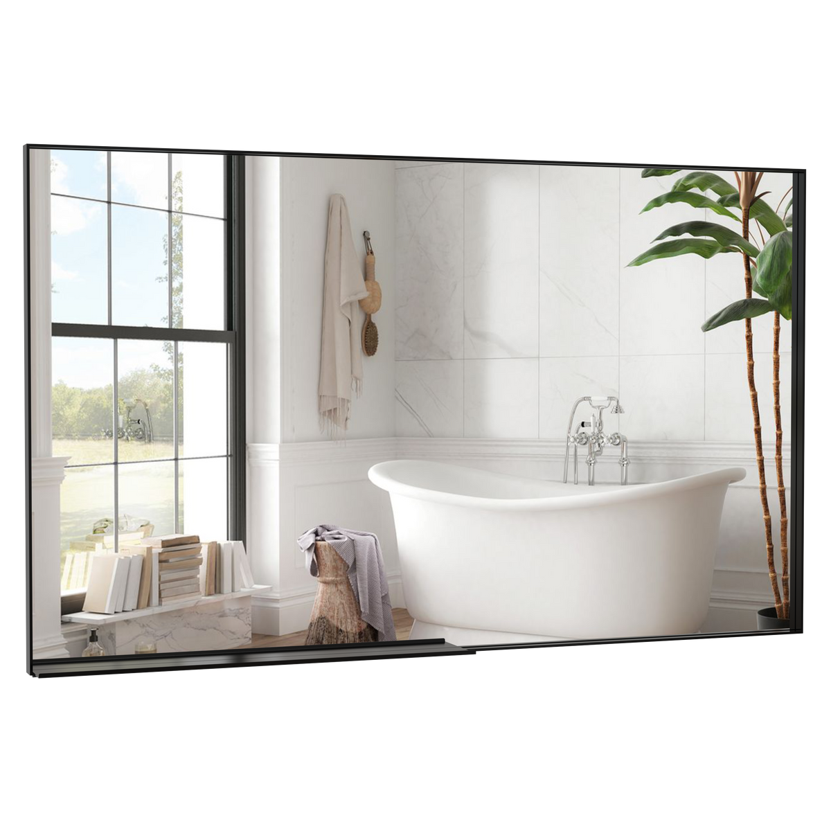 60" x 36" Oversized Modern Rectangle Bathroom Mirror, photo 2 of 10