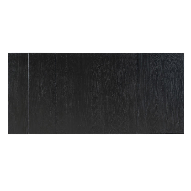 6-Piece Classic Dining Table Set, Rectangular Extendable Dining Table with two 12"W Removable Leaves and 4 Upholstered Chairs & 1 Bench for Dining Room (White+Black)