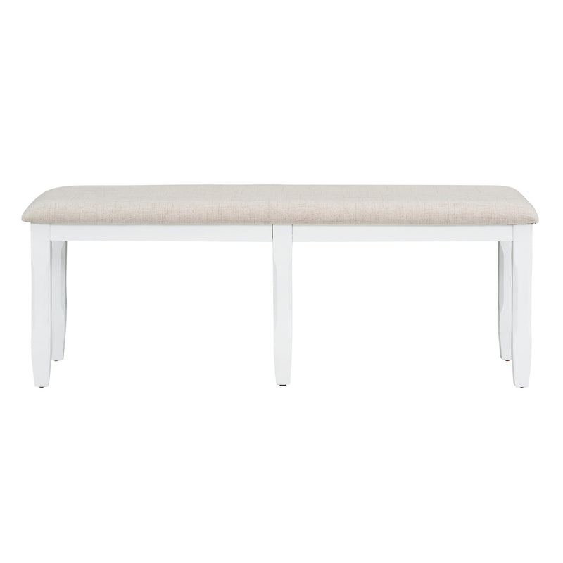 6-Piece Classic Dining Table Set, Rectangular Extendable Dining Table with two 12"W Removable Leaves and 4 Upholstered Chairs & 1 Bench for Dining Room (White+Black)