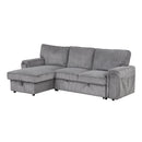 U_STYLE Upholstery Sleeper Sectional Sofa with Storage Bags