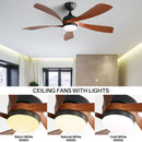 52 Inch Indoor Ceiling Fan With 3 Color Dimmable LED Light and Remote Control by HouseOfZazla