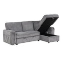 U_STYLE Upholstery Sleeper Sectional Sofa with Storage Bags