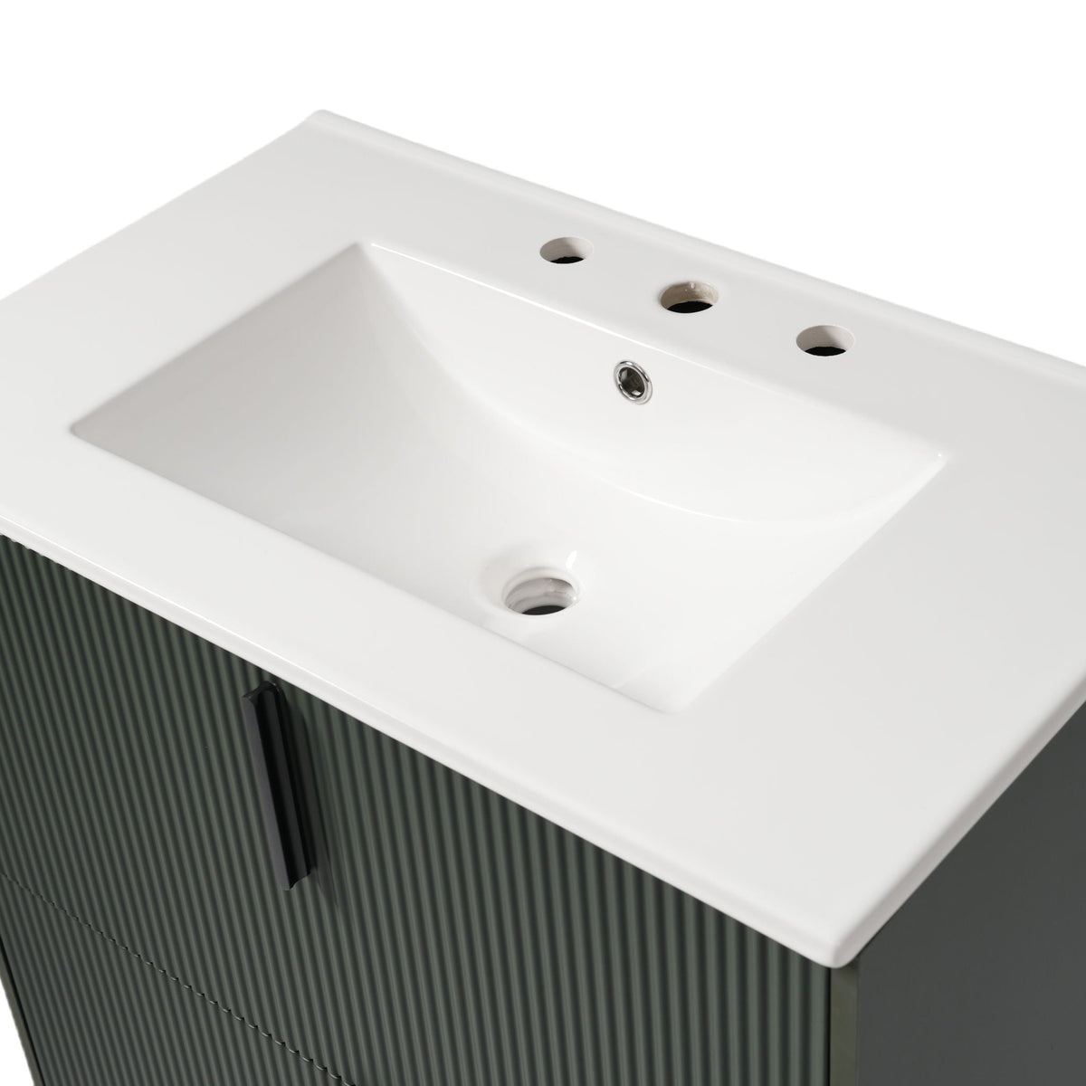 Bathroom Vanity With Ceramic Sink, Fluted Design, photo 9 of 40