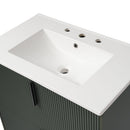 Bathroom Vanity With Ceramic Sink, Fluted Design by HouseOfZazla