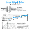 2 Pack 5 Tier Shelf Wire Shelving Unit, NSF Heavy Duty Wire Shelf Metal Large Storage Shelves Height Adjustable Utility for Garage Kitchen Office Commercial Shelving Steel Layer Shelf - Chrome