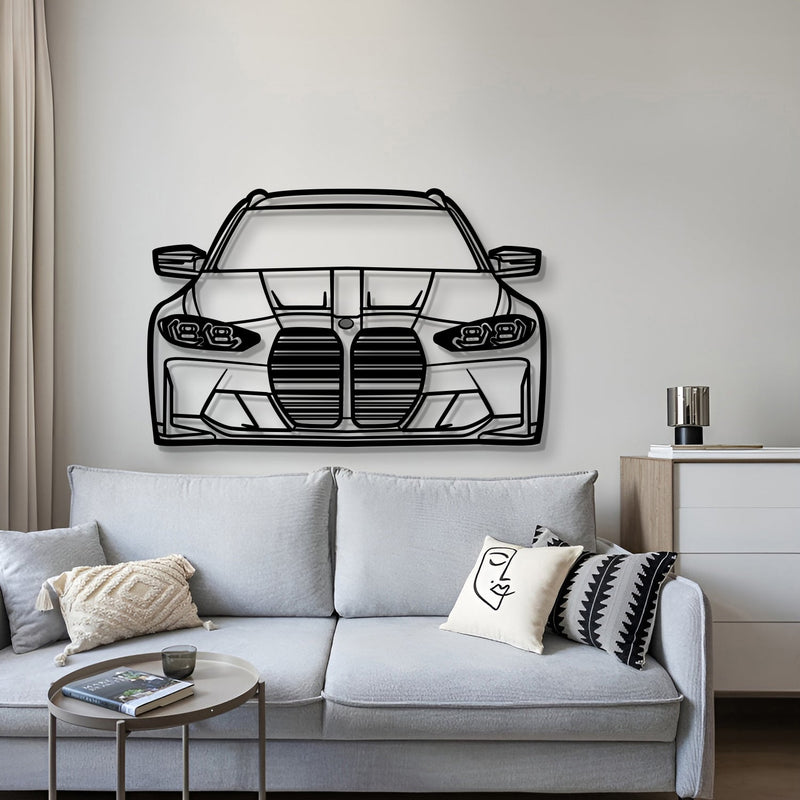 2023 G81 M3 Touring Front View Metal Car Wall Art - MT1327