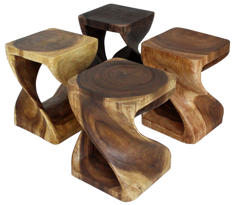 Haussmann® Twist End Table 15 x 15 x 20 in H Mocha Oil