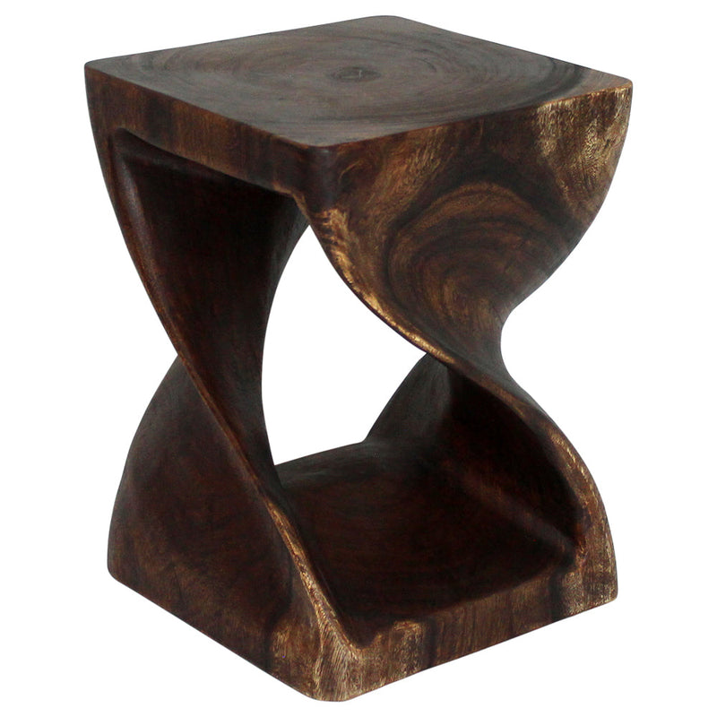 Haussmann® Twist End Table 15 x 15 x 20 in H Mocha Oil