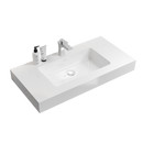 BB02-36-101 Integrated Solid Surface Basin Without Drain and Faucet, Glossy by HouseOfZazla