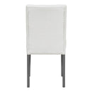 5-Piece Farmhouse Style Dining Table Set, Marble Sticker and Cross Bracket Pedestal Dining Table, and 4 Upholstered Chairs (White+Gray)