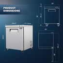 Orikool 29 In Commercial Undercounter Refrigerators