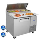Orikool 44 Inch Commercial Pizza Prep Table with Refrigerator