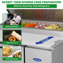 Orikool 44 Inch Commercial Pizza Prep Table with Refrigerator