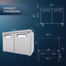 Orikool 48 IN Commercial Refrigerators