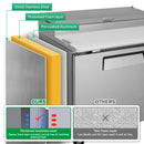 Orikool 44 Inch Commercial Pizza Prep Table with Refrigerator