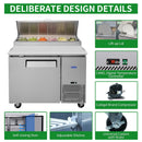 Orikool 44 Inch Commercial Pizza Prep Table with Refrigerator