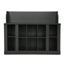 ON-TREND Shoe Storage Bench with Shelves and Hooks