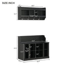 ON-TREND Shoe Storage Bench with Shelves and Hooks
