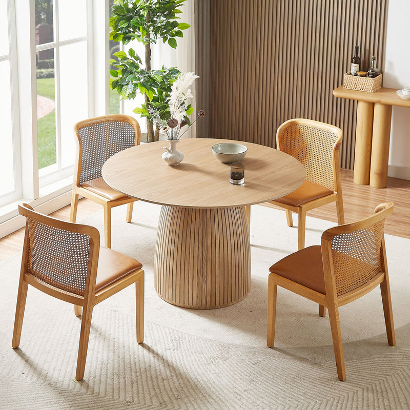 Round Dining Table Modern Wood Kitchen Table, photo 4 of 8