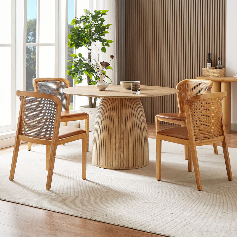 Round Dining Table Modern Wood Kitchen Table, photo 3 of 8