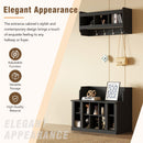 ON-TREND Shoe Storage Bench with Shelves and Hooks