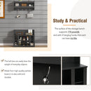 ON-TREND Shoe Storage Bench with Shelves and Hooks