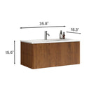 Etna 36" Striped Walnut Floating Bathroom Vanity by HouseOfZazla