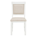 5-Piece Retro Functional Dining Set, 1 Extendable Table with a 16-inch Leaf and 4 Upholstered Chairs for Dining Room and Kitchen (Antique White)