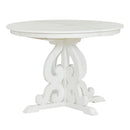 5-Piece Retro Functional Dining Set, 1 Extendable Table with a 16-inch Leaf and 4 Upholstered Chairs for Dining Room and Kitchen (Antique White)