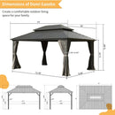 10' X 14' Hardtop Aluminum Gazebo with Steel Canopy