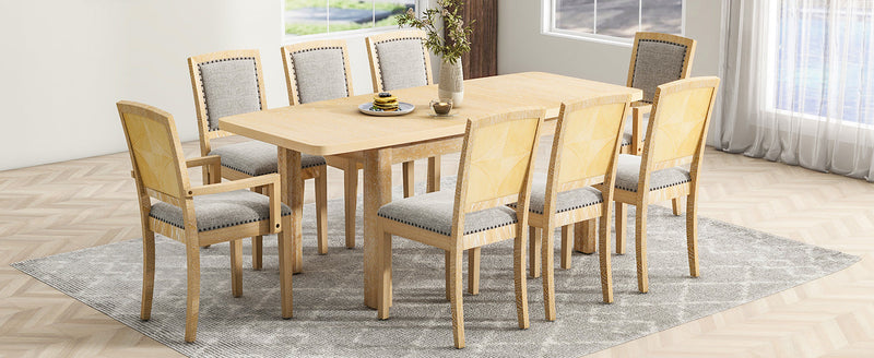 TOPMAX Rustic Extendable 84inch Dining Table Set, photo 5 of 10