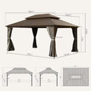 12' x 16' Hardtop Aluminum Gazebo with Double Roof Canopy by HouseOfZazla