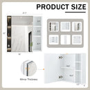 A white MDF material mirror cabinet, bathroom mirror, and a separate wall mounted bathroom mirror for storage and space saving.