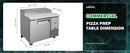Orikool 44 Inch Commercial Pizza Prep Table with Refrigerator