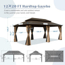 12' X 20' Hardtop Gazebo with Galvanized Steel Double Roof Canopy by HouseOfZazla