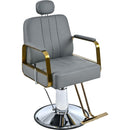 Premium Reclining barber Chair Salon Chair for Hair Stylist with Heavy Duty Hydraulic Pump, 360 Rotation, Tattoo Chair Shampoo Beauty Salon Equipment, Max Load Weight 400 Lbs, Gray