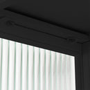 23.62"Glass Doors Modern Two-door Wall Cabinet with Featuring Two-tier Enclosed Storage, an Open Shelf, and Towel Rack, for Entryway Living Room Bathroom Dining Room,Black