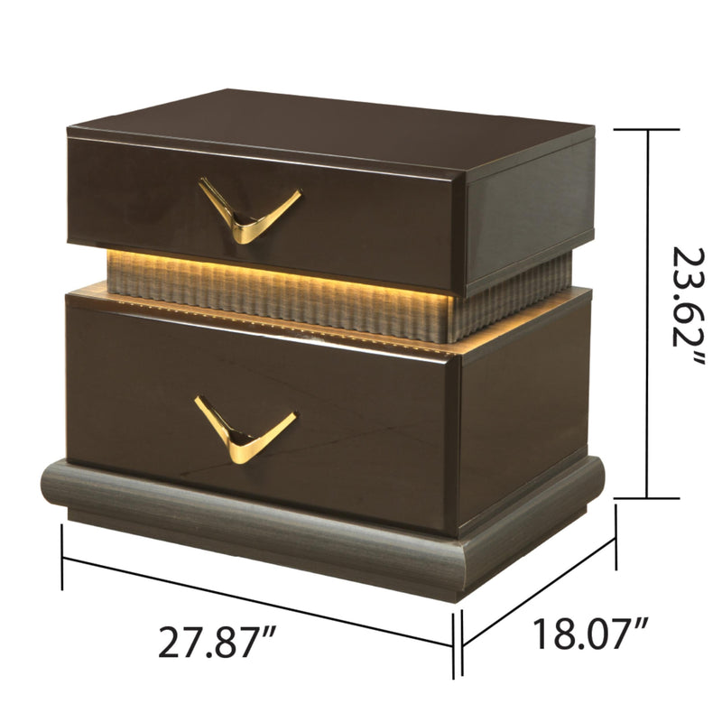 Modern Style 2-Drawer Nightstand Made with Wood, photo 4 of 6