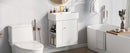 21.6-Inch Modern Floating Bathroom Vanity with Ceramic Basin