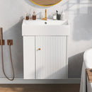 21.6-Inch Modern Floating Bathroom Vanity with Ceramic Basin