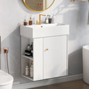 21.6-Inch Modern Floating Bathroom Vanity with Ceramic Basin