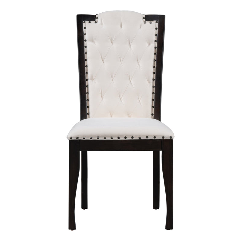 6-Piece Kitchen Dining Table Set, 62.7" Rectangular Table and 4 High-Back Tufted Chairs & 1 Bench for Dining Room and Kitchen (Espresso)