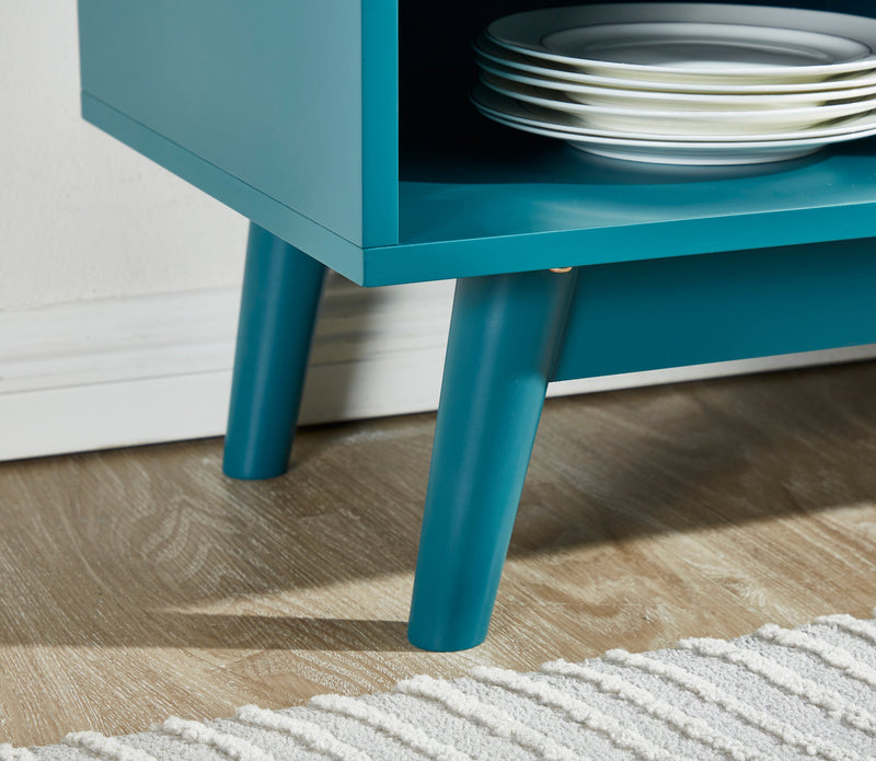 36" Sideboard Buffet Cabinet with Wine Storage shelf, Storage Cabinet with Wine Glass Holder Organizer