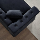 3-seater + 3-seater Combination Sofa Tufted Couch with Rolled Arms and Nailhead for Living Room, Bedroom, Office, Apartment, four pillows