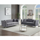 3-seater + 3-seater Combination Sofa Tufted Couch with Rolled Arms and Nailhead for Living Room, Bedroom, Office, Apartment, four pillows