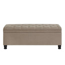 Upholstered Tufted Button Storage Bench
