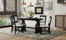 5-Piece Retro Dining Set, Rectangular Wooden Dining Table and 4 Upholstered Chairs for Dining Room and Kitchen (Black)