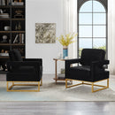 Modern Style Accent Chair with Velvet Fabric