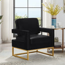 Modern Style Accent Chair with Velvet Fabric