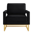 Modern Style Accent Chair with Velvet Fabric